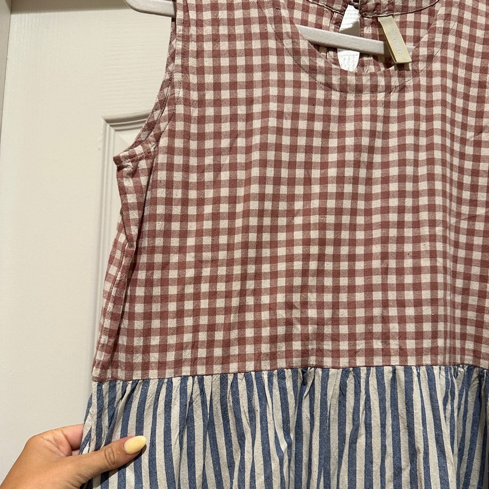 Mata Traders Lilah Gingham Striped Mixed Dress - Picture 12 of 12